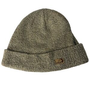 EcoRaggs Wool Blend Fleece Lined Knit Beanie Hat Tan Cuffed One Size Unisex